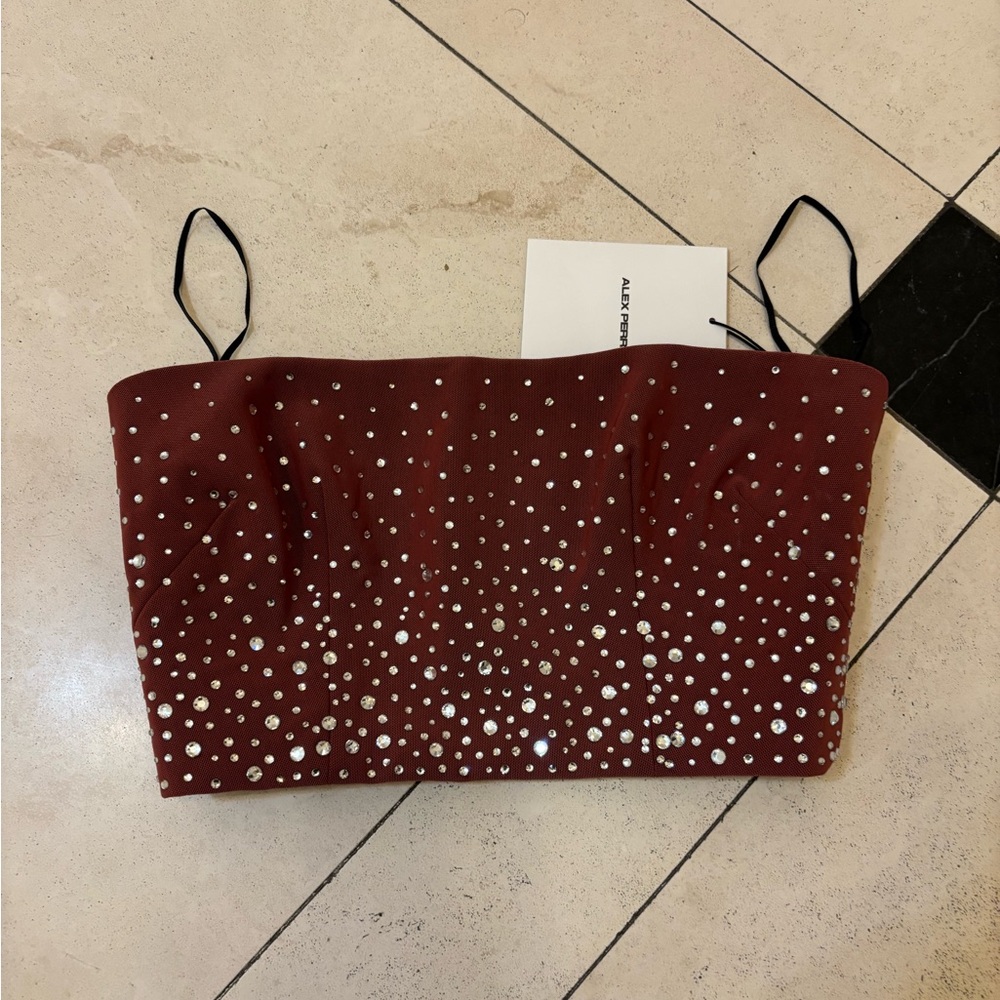 NWT Alex Perry Embellished Strapless Top